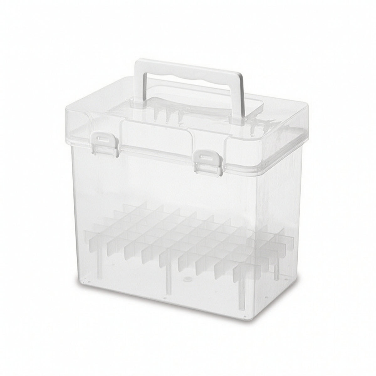 Marker Holder Secure Storage Case with Latch Sturdy Clear Container with Lid for Artists, Students, Art Studio, Classroom, Desk
