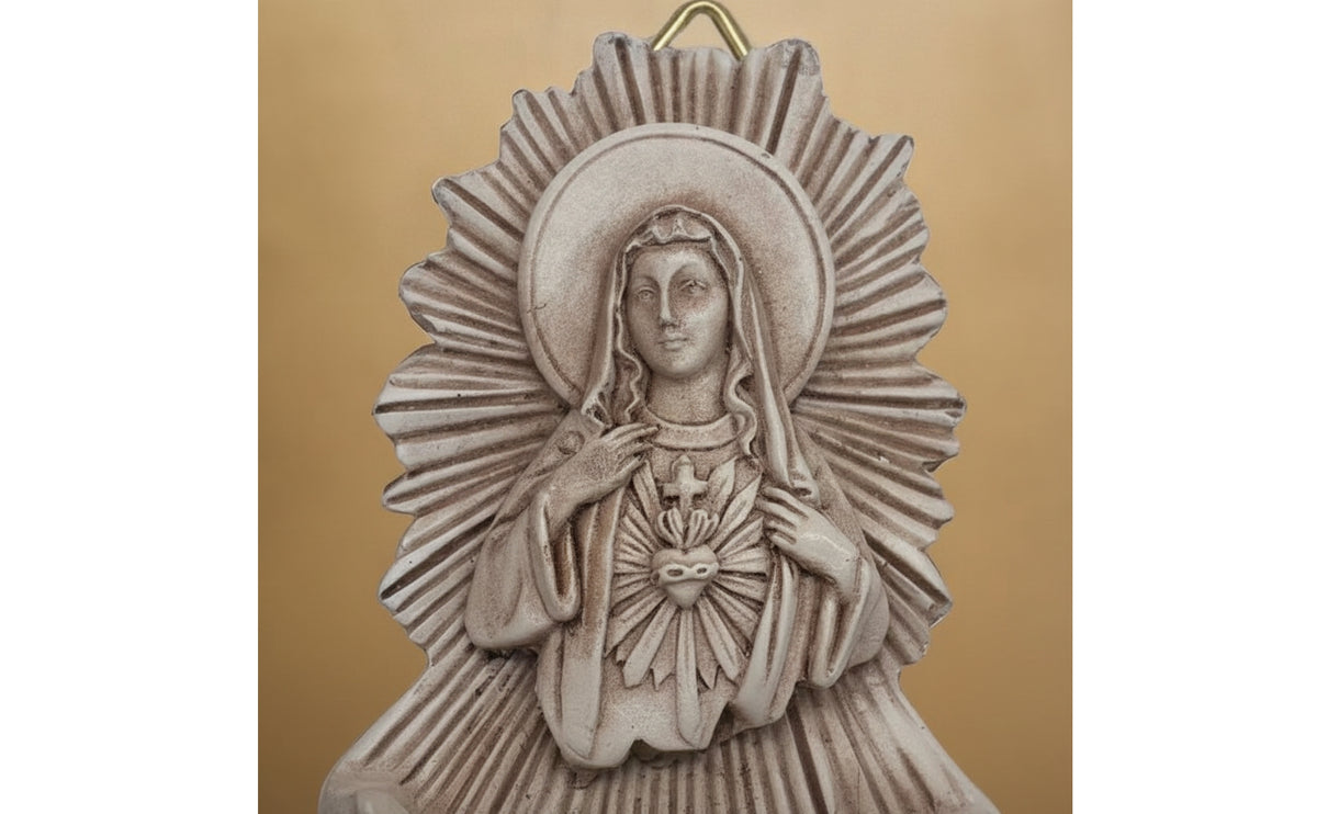 Catholic Holy Water Font with Cross Christian Holy Water Font Devotional Wall Pocket with Cross Sculpted for Prayer Corner, Entryway