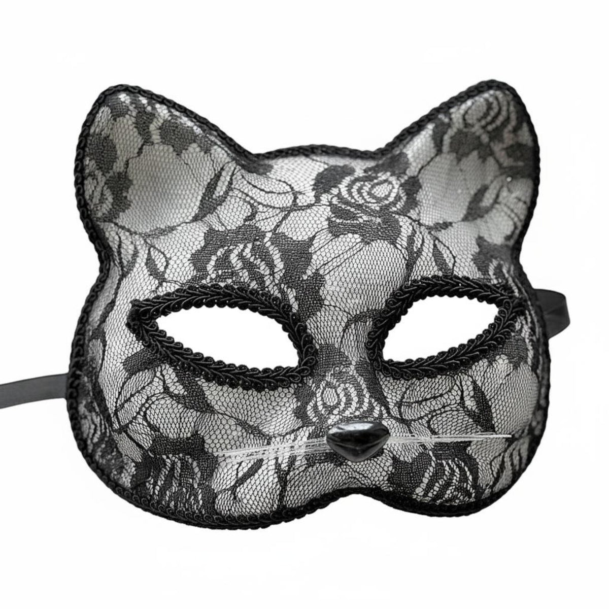Mysterious Look Lace Feline Half-Mask Design Lace Feline Eye Mask Easy to Wear Costume Accessory Lightweight and Comfortable for Cosplayers, Adults, Party-Goers, Halloween, Cosplay Events, Photoshoots, Masquerade Balls