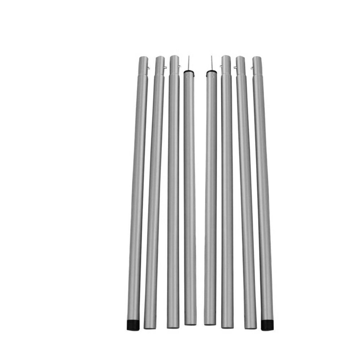 Coated Iron Tent Pole Silver Collapsible Tent Support Pole Pointed Tip Storage Bag