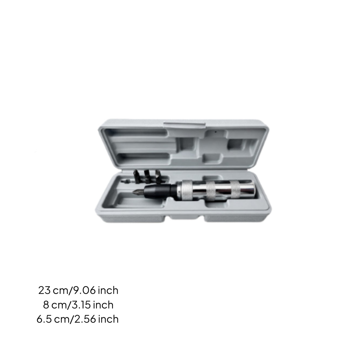 Knurled Grip Manual Impact Screwdriver Kit Polished Metal Finish Impact Screwdriver Kit Interchangeable Bits