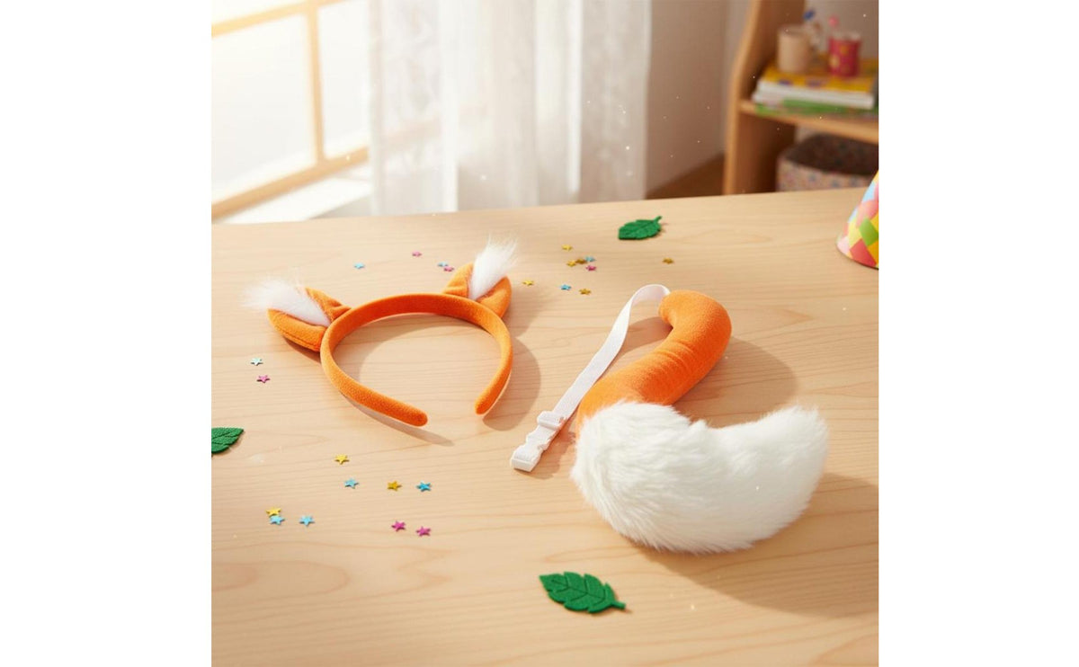 Ears Headband and Tail Set Cute Design Soft Costume Set Realistic Look Furry Animal Ears Headband for Parties