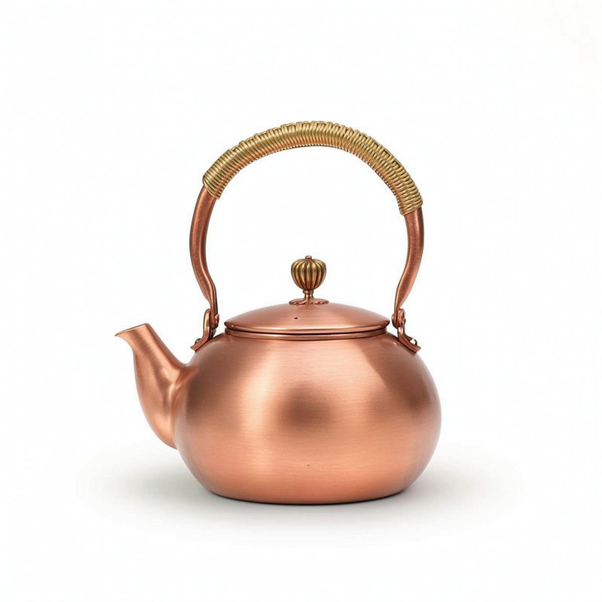 Handmade Copper Teapot Long-Lasting Teapot with Insulated Handle Stovetop Copper Kettle Easy to Pour