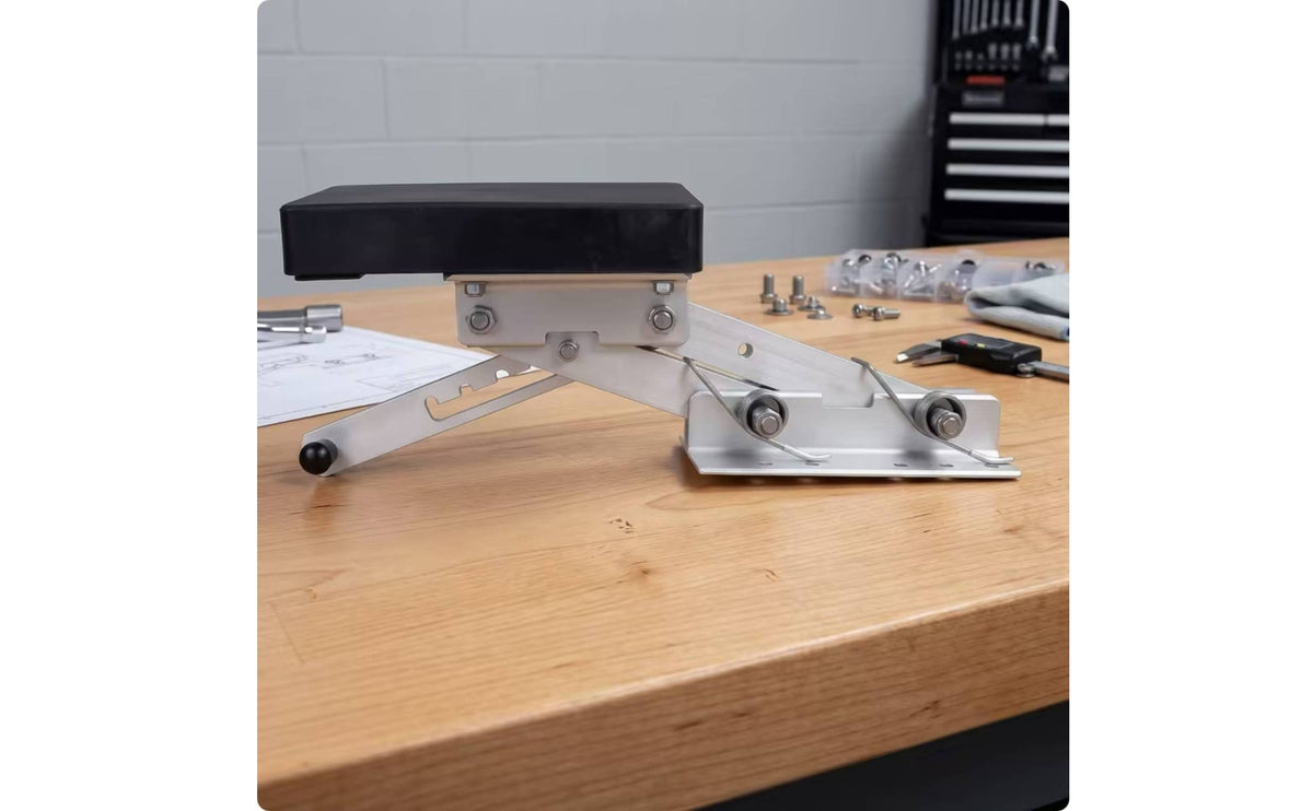 Foldable Scissor-Style Outboard Motor Bracket with Polypropylene Mounting Board
