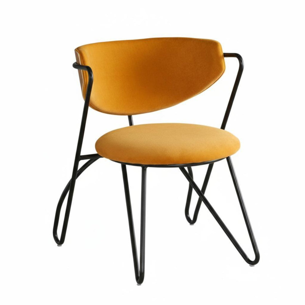 mechanical Look Upholstered Metal Frame Chair Nordic Design Upholstered Armchair with Metal Legs Comfortable Backrest Indoor Seating Padded Seat for Restaurant Owners, Interior Designers, Office Managers, Dining Room, Cafe, Kitchen, Reception Area