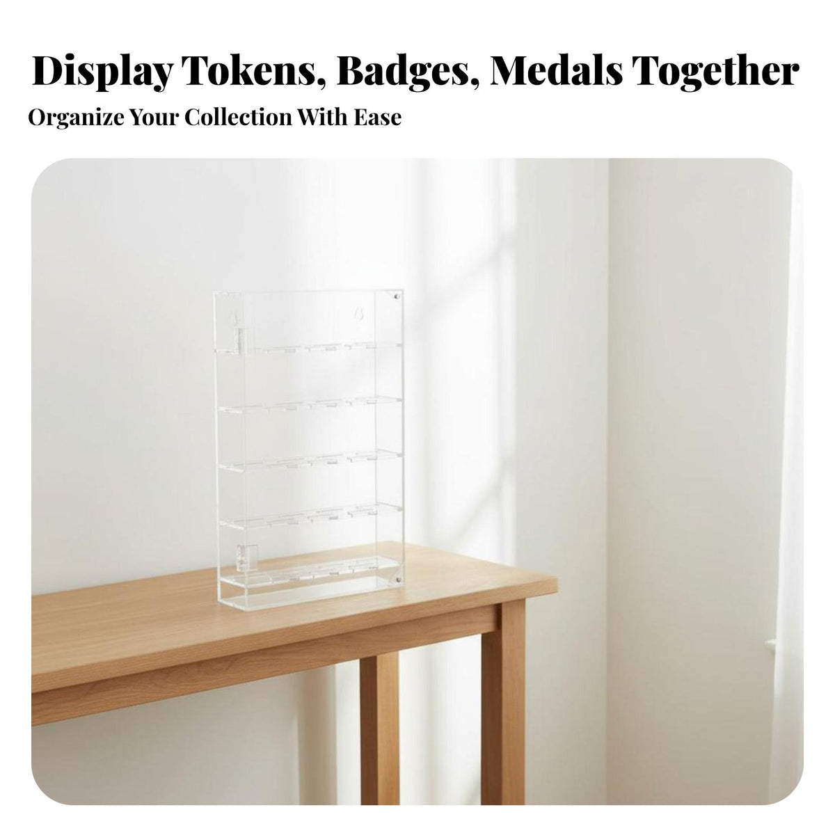Acrylic Challenge Medal Display Case Sturdy and Acrylic Medal Display Case Dustproof for Hobbyists, Office, Study, Hobby Room