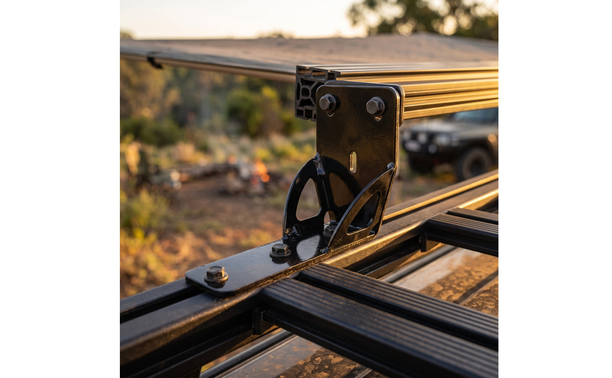 Awning Mounting Bracket Reinforced Awning Bracket with Gusset Resistant Hardware for Camping Vehicles, Campers, Roof Rack, Rough-Terrain