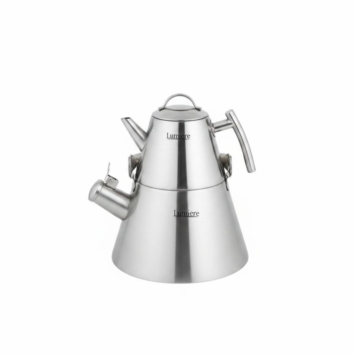 2 Pieces Commercial Use 2.5L 1.0L Kettle Set Stovetop Compatible Double Kettle Set Easy to Clean for Home