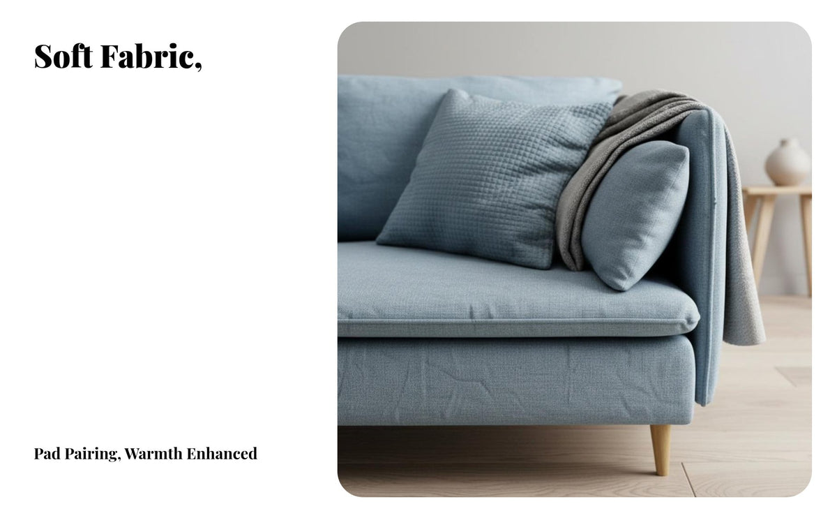 Removable and cleanable Cover Upholstered Settee with Wooden Legs Nordic Design Wood Frame Loveseat Modern Minimalist aesthetic Sofa Easy to Assemble for Small Space Owners, Apartment Dwellers, Homeowners, Guesthouse, Studio, Lounge Area, Bedroom