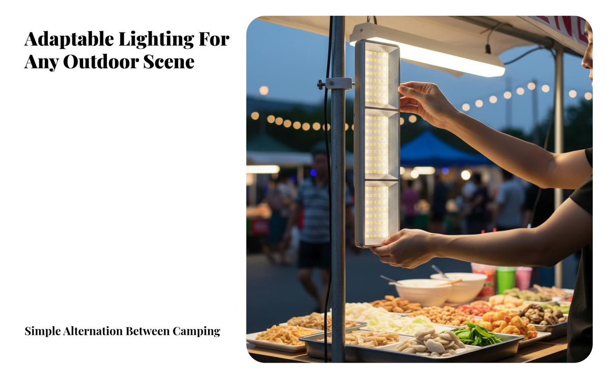 Repower levelable Bar Long Battery Life ferrous-attractive Utility Light Bar Built-in hanging loop Portable Lighting for Street Vendors, Homeowners, Tent, Workshop