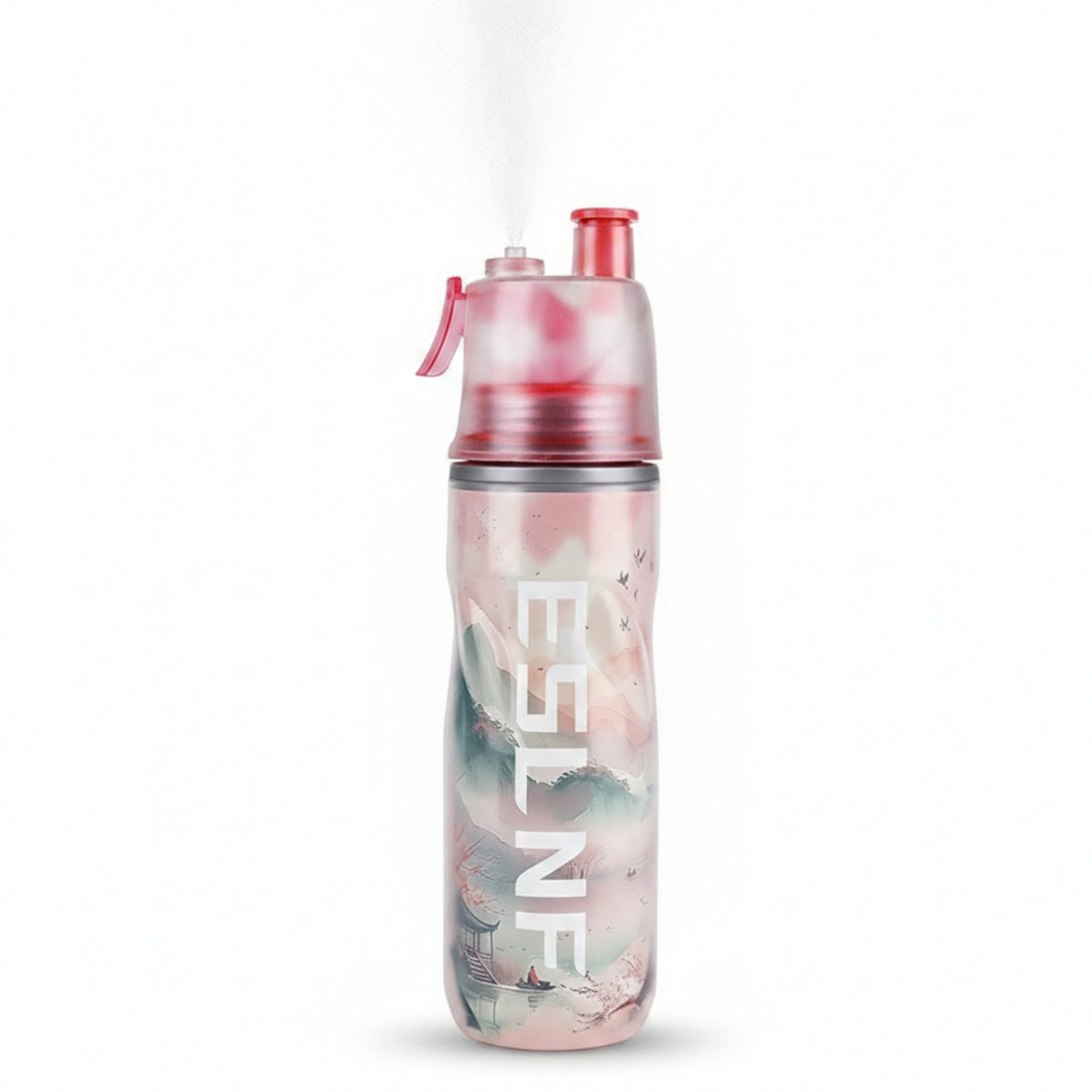 2-in-1 Spray Bottle Two-Way-Use Mist Drink Bottle Hydration Gear Translucent Cylindrical for Sports People