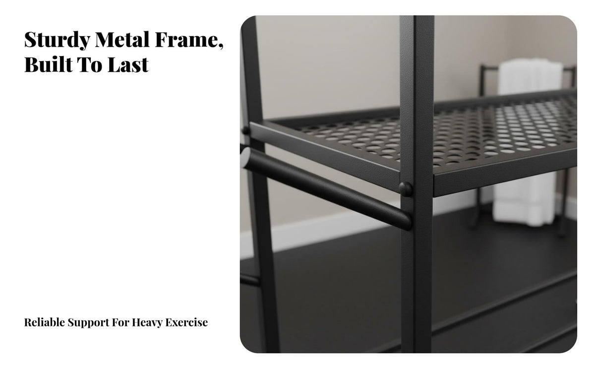 Space Saving Exercise Mat and Ball Storage Rack Large Capacity Exercise Mat Storage Rack Easy to Assemble Balance Ball Holder Stand Heavy Duty