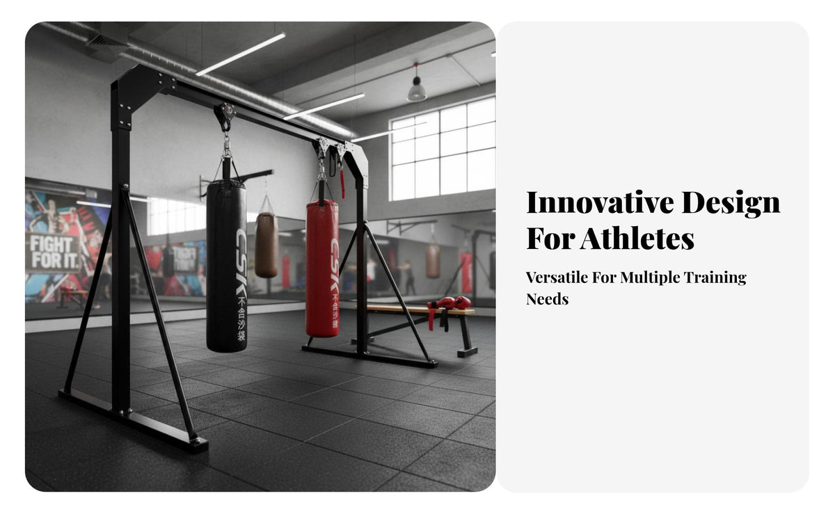 Sliding Rail Boxing Frame Patented Design Gantry Design Bag Holder Commercial Grade Heavy Bag Stand for Fighters, Athletes, Workout, Garage, Outdoor