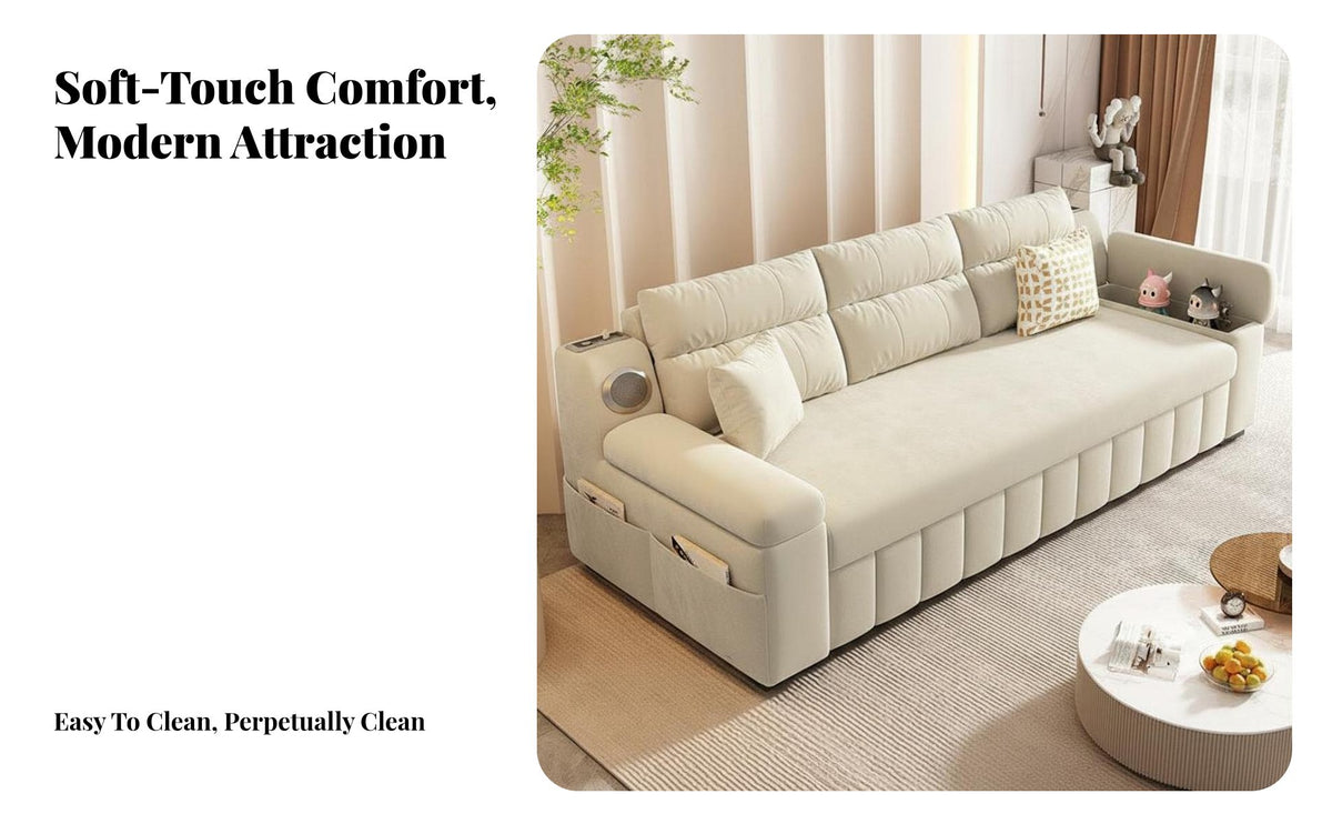 Multi-Functional Pull-expandable Sofa Bed Space-Saving Design Pull-expandable Couch Bed two-in-singleUse transformable Loveseat Easily Converts for Apartment Dwellers, Students, Homeowners, Small areas, Living Room, Office