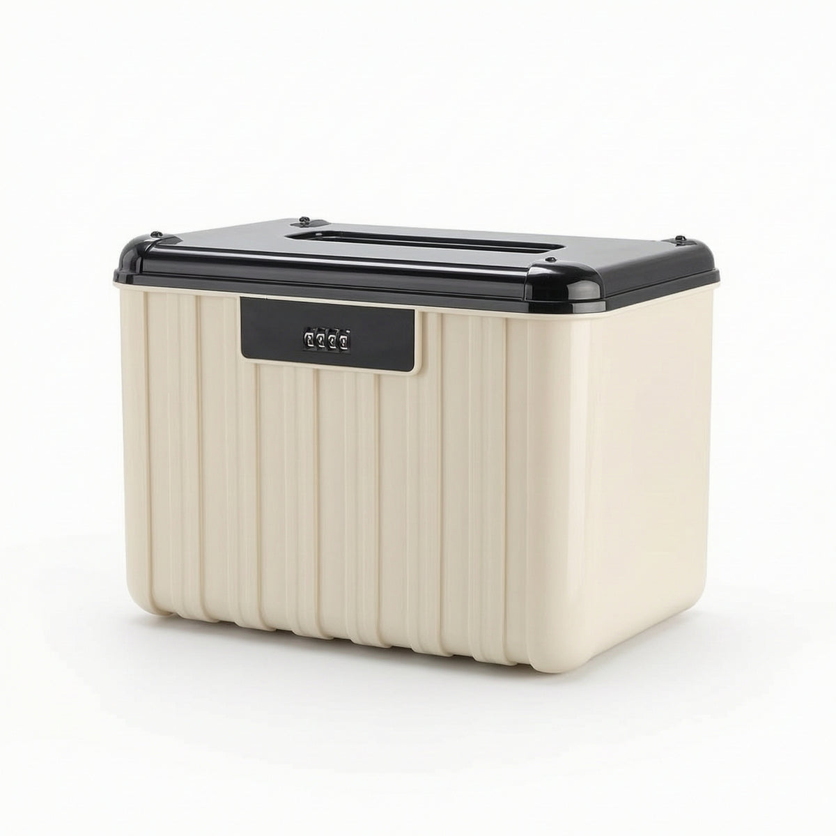 2-Tier Lockable Storage Box Portable Combination Lock Box Rectangular Storage Organizer Heavy Duty for Car