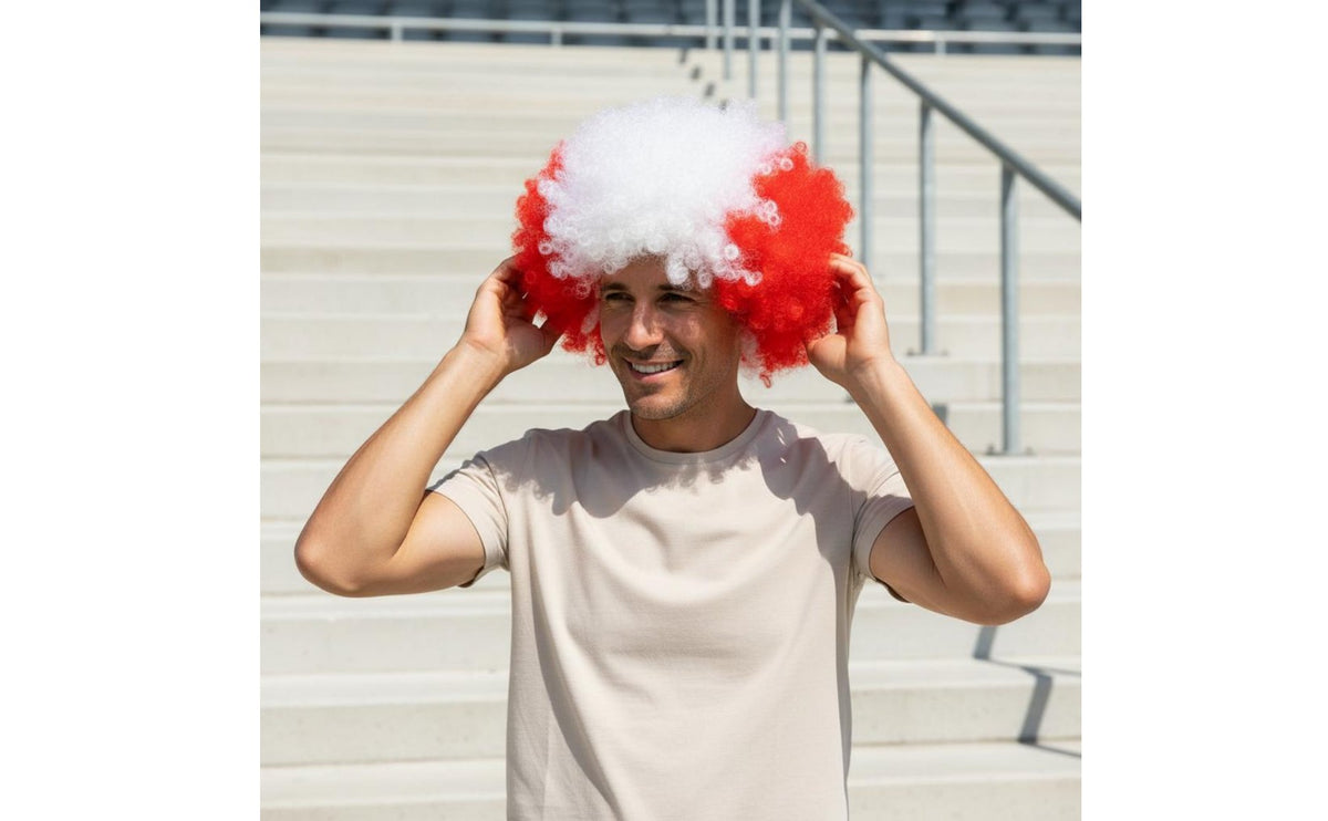 Patriotic Flag Hairpiece Multi-Color Fuzzy Sports Fan Party Hairpiece Prop for Clowns, Festivals, Parties, Halloween
