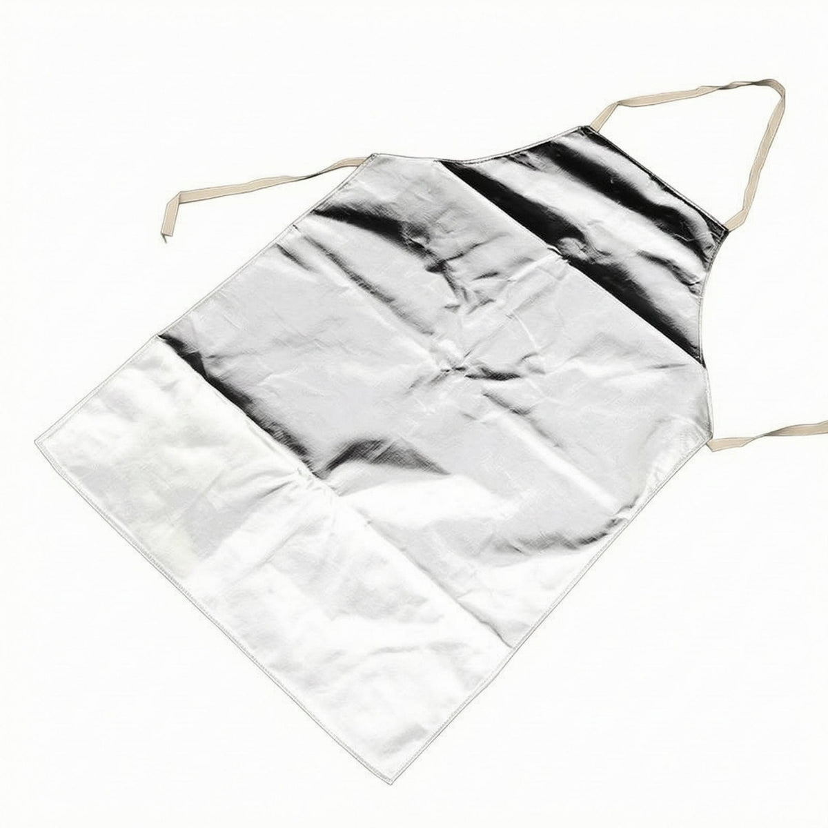 Silver Aluminum Foil Apron Lustrous Heat-Resistant Apron Reflective Safeguarding Clothing Sleeveless