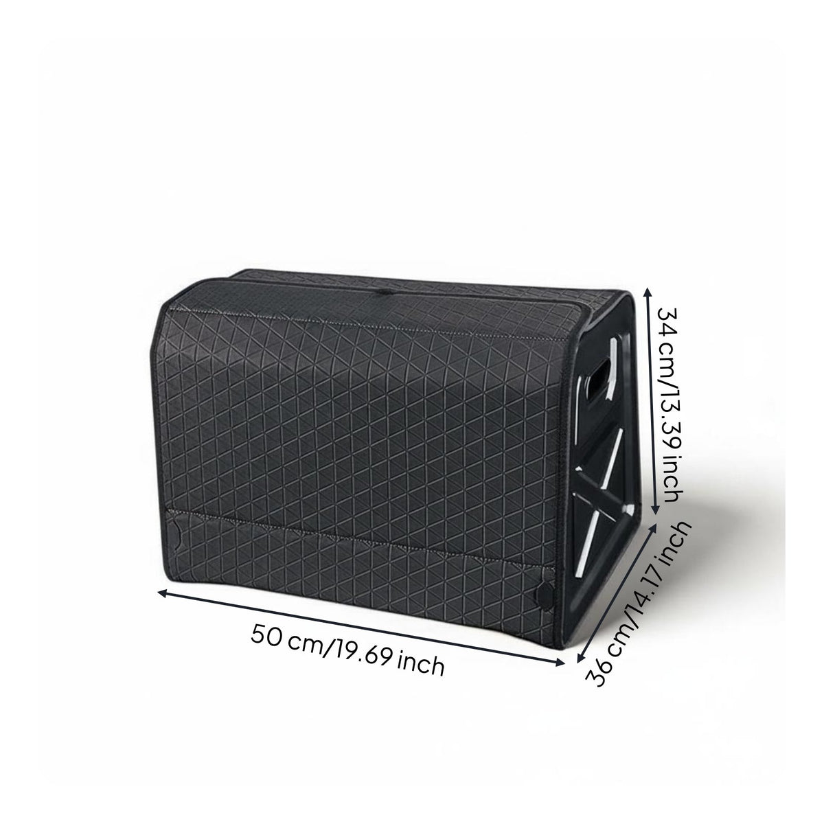 Foldable Trunk Storage Box Dustproof Car Boot Organizer Box Portable Handle Leather Trunk Storage Bin