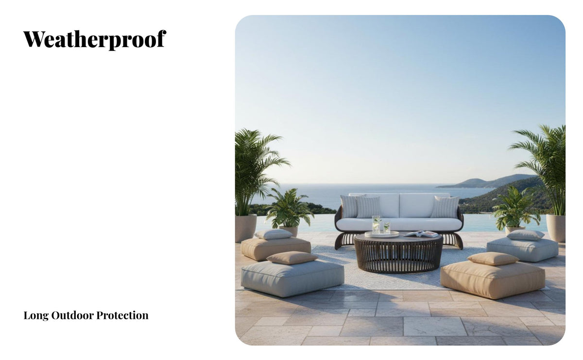 Waterresistant Wicker Sofa and Table set sun-withstandant 4-Piece Patio Seating Set All-Weather Outdoor Furniture Sturdy Frame for Business Owners, Homeowners, Families, rearyard, Terrace, Porch, pool area