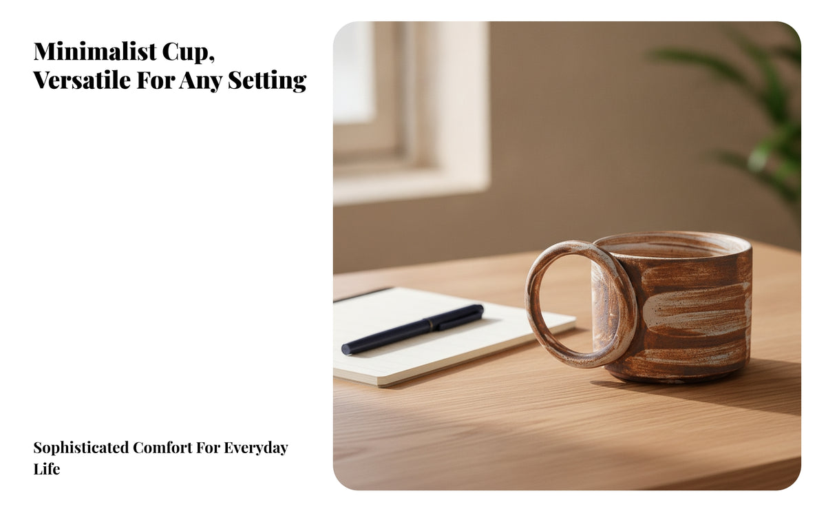 Speckled Ceramic Mug | Rustic Hand-Glazed Surface, Sturdy Cylindrical Shape, Coffee Mug, for Kitchen
