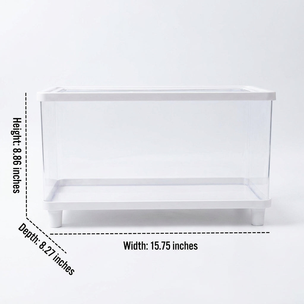 Transparent Hamster Cage with Glass Base, Large Acrylic Hamster Cage for Syrian and Dwarf Hamsters, Simple Style Indoor Habitat, Easy Clean