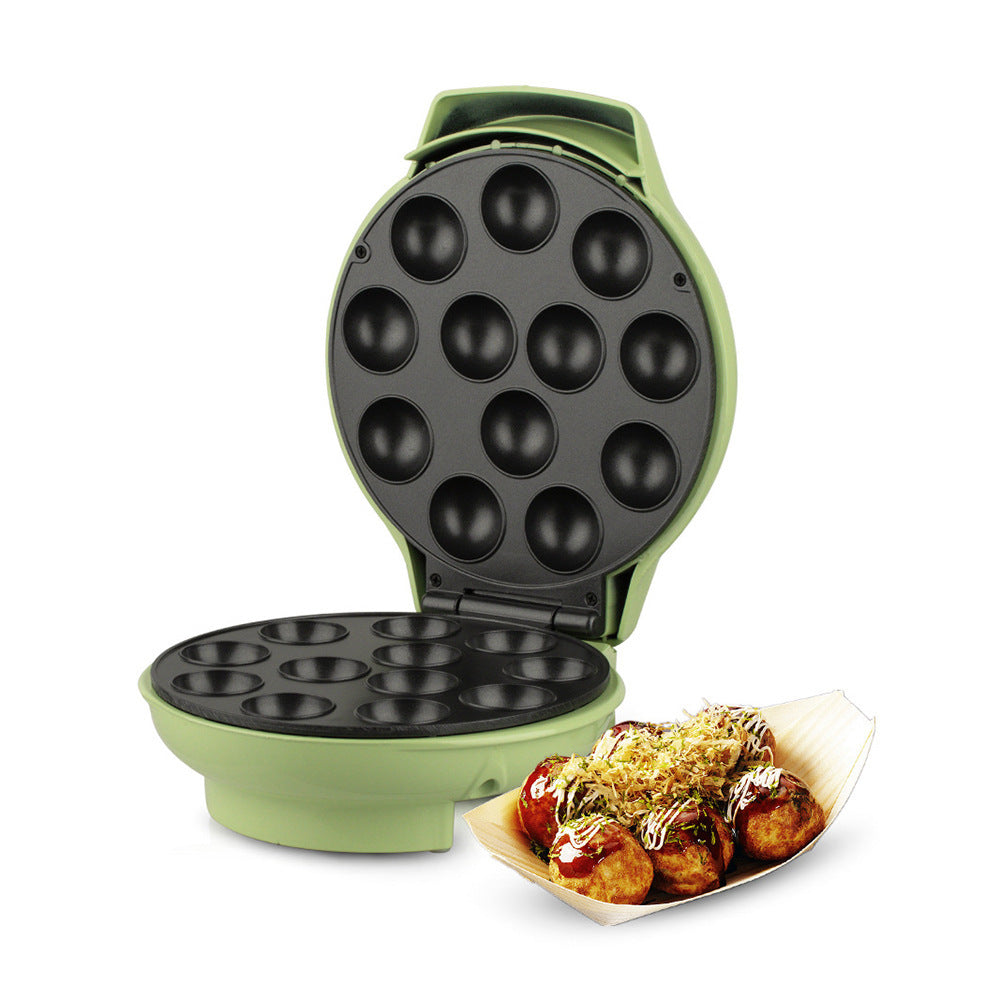 12-Hole Takoyaki Maker Electric Pancake Pan with Dual-Sided Heating, Ceramic Plate, 1200W, EU Plug