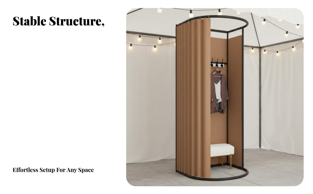 Foldable Design Mobile Dressing Room Easy Assembly Portable Fitting Room Thickened Light-Blocking Material Mobile Changing Booth Sturdy Frame for Clothing Shop Owners, Temporary Shop Operators, Street Markets, Outdoor Events, Shopping Malls, Photo Studios