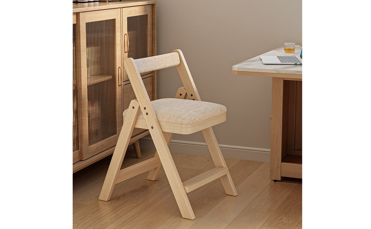 Wooden Folding Chair Foldable Folding Chair Space-Saving Furniture for Renters, Students, Small Apartments, Dining Room