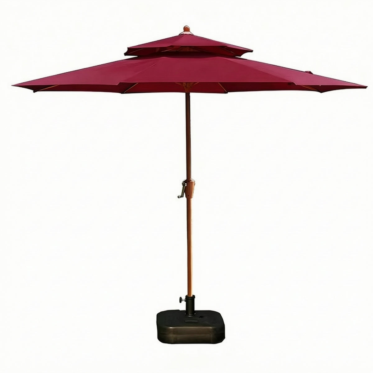 Patio Umbrella with Base Water Double-Top Canopy Umbrella for Garden