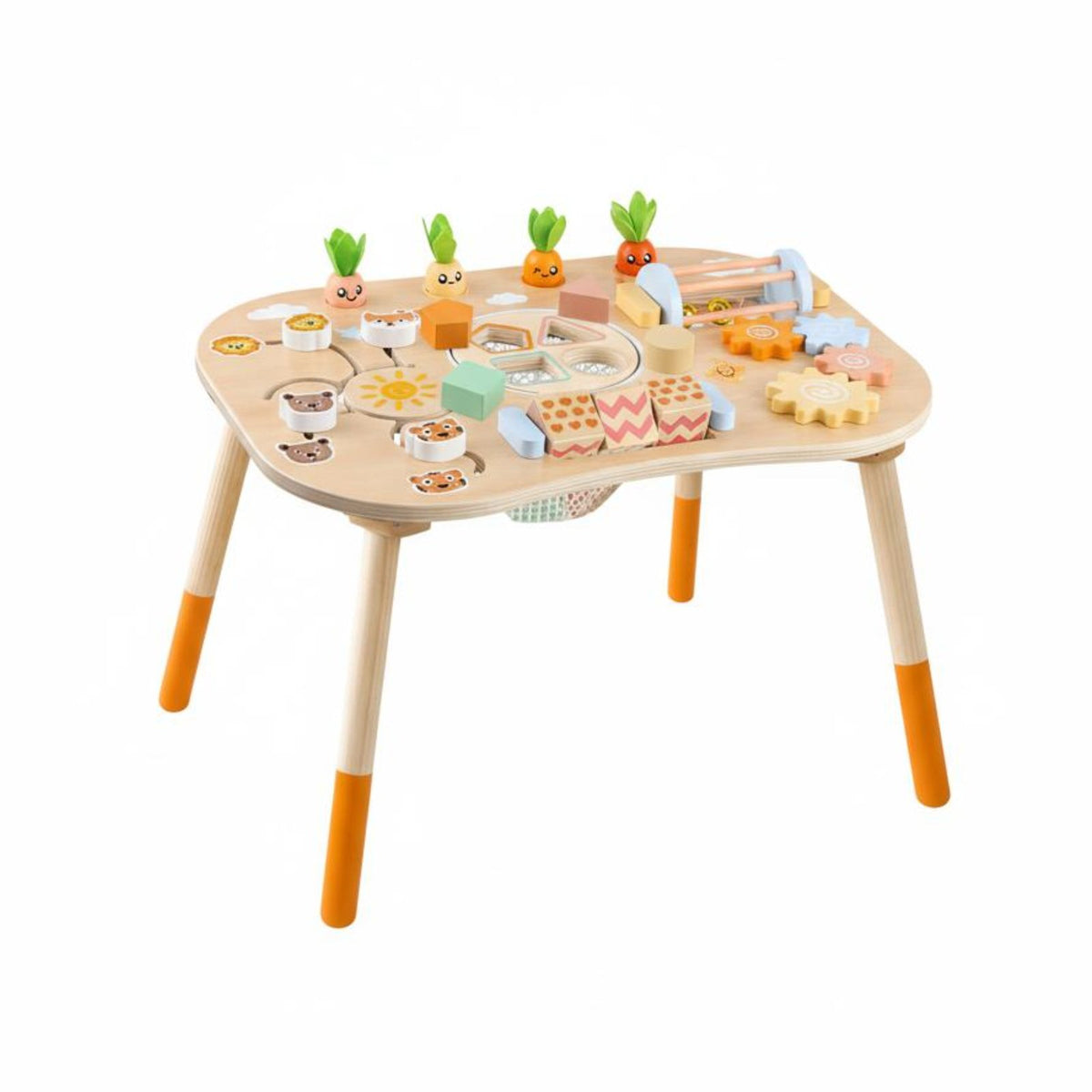 Wooden Activity Table Early Educational Young Child Busy Table Develops Fine Motor Skills Young Child Activity Center for Infants