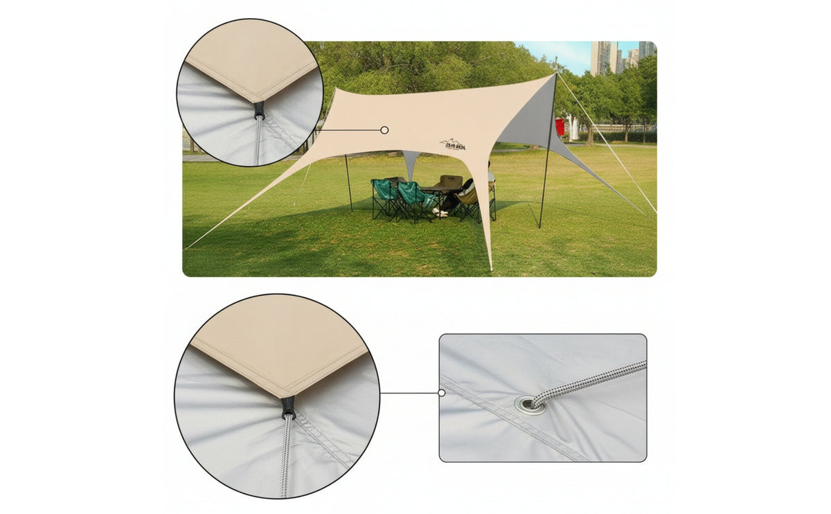 Luminous Stakes Wing Canopy Carrying Bag Peak Tarp Shelter Heavy Duty for Camping