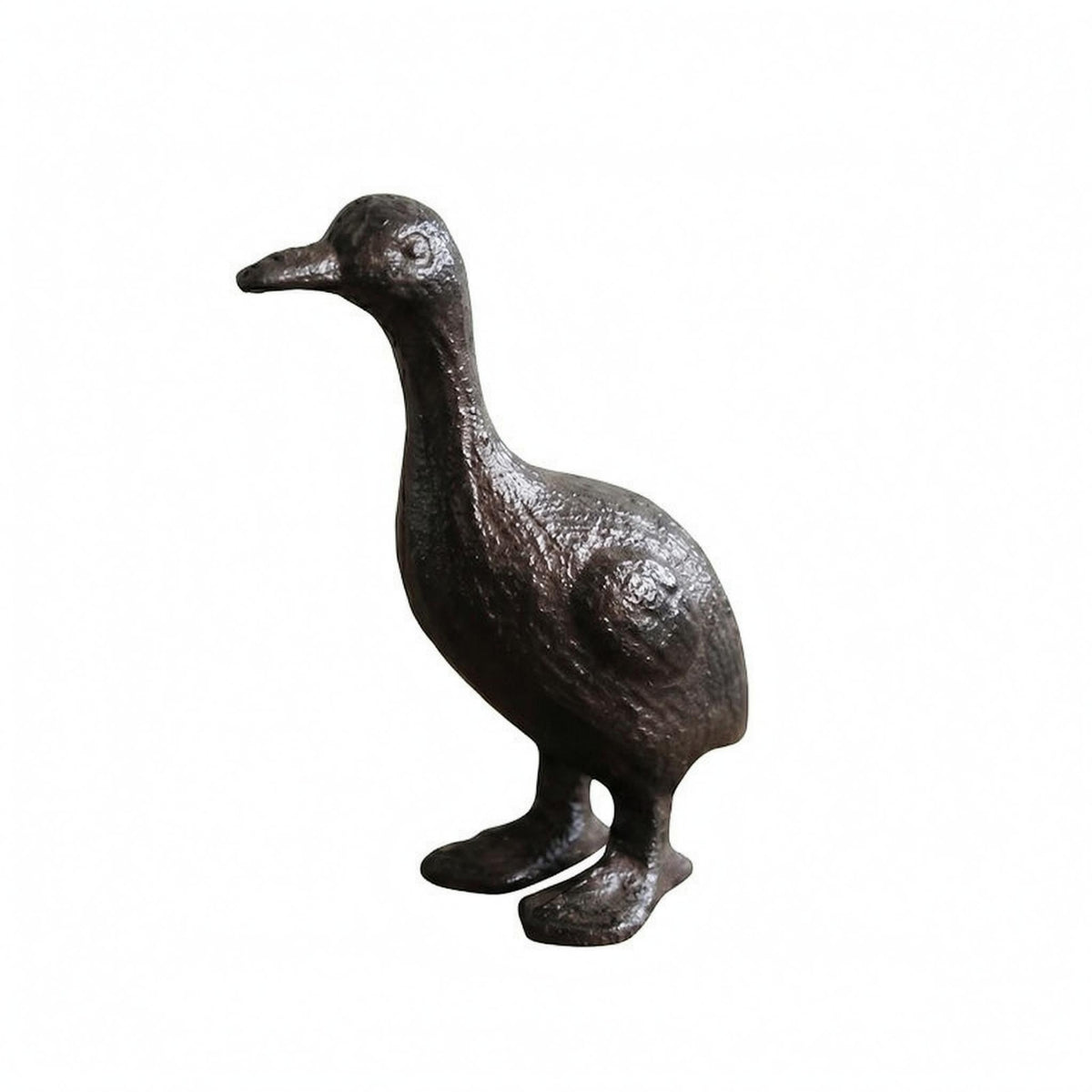 Rustic Metal Cast Iron Duck Textured Tabletop Duck Decor Standing Flat Base for Shelf