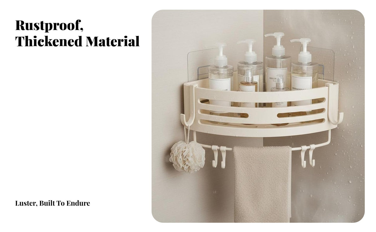 Drillwithout Drilling Installation Corner Shower Organizer No Drilling Corner Organizer Set Rust-Proof Bathroom Organizer Rustproof for Homeowners, Families, Students, Restroom, Toilet, Dorm Room, Kitchen