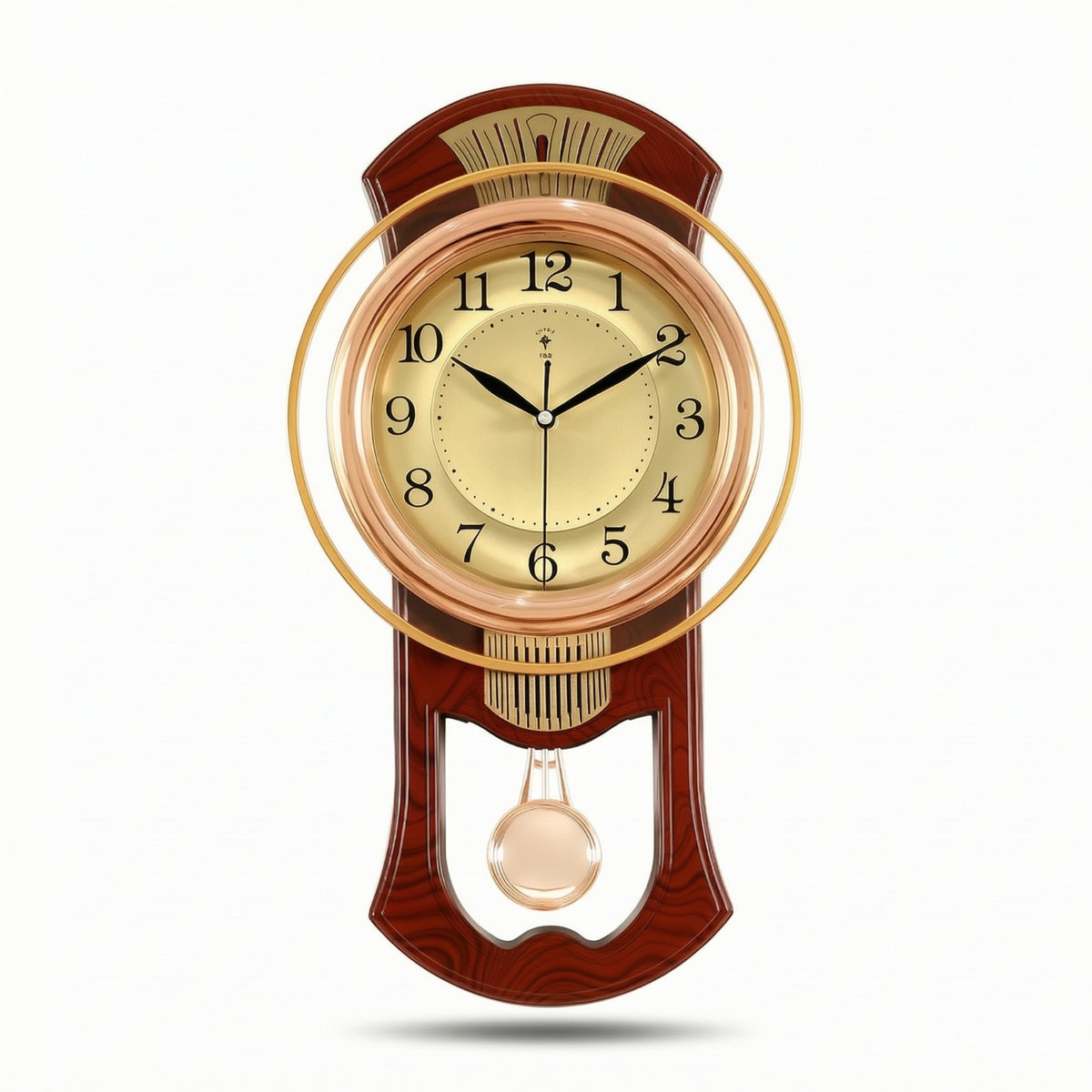 Wall Clock with Pendulum Large Numeral Pendulum Wall Clock Easy-to-Read Classic for Homeowners, Living Room, Entryway