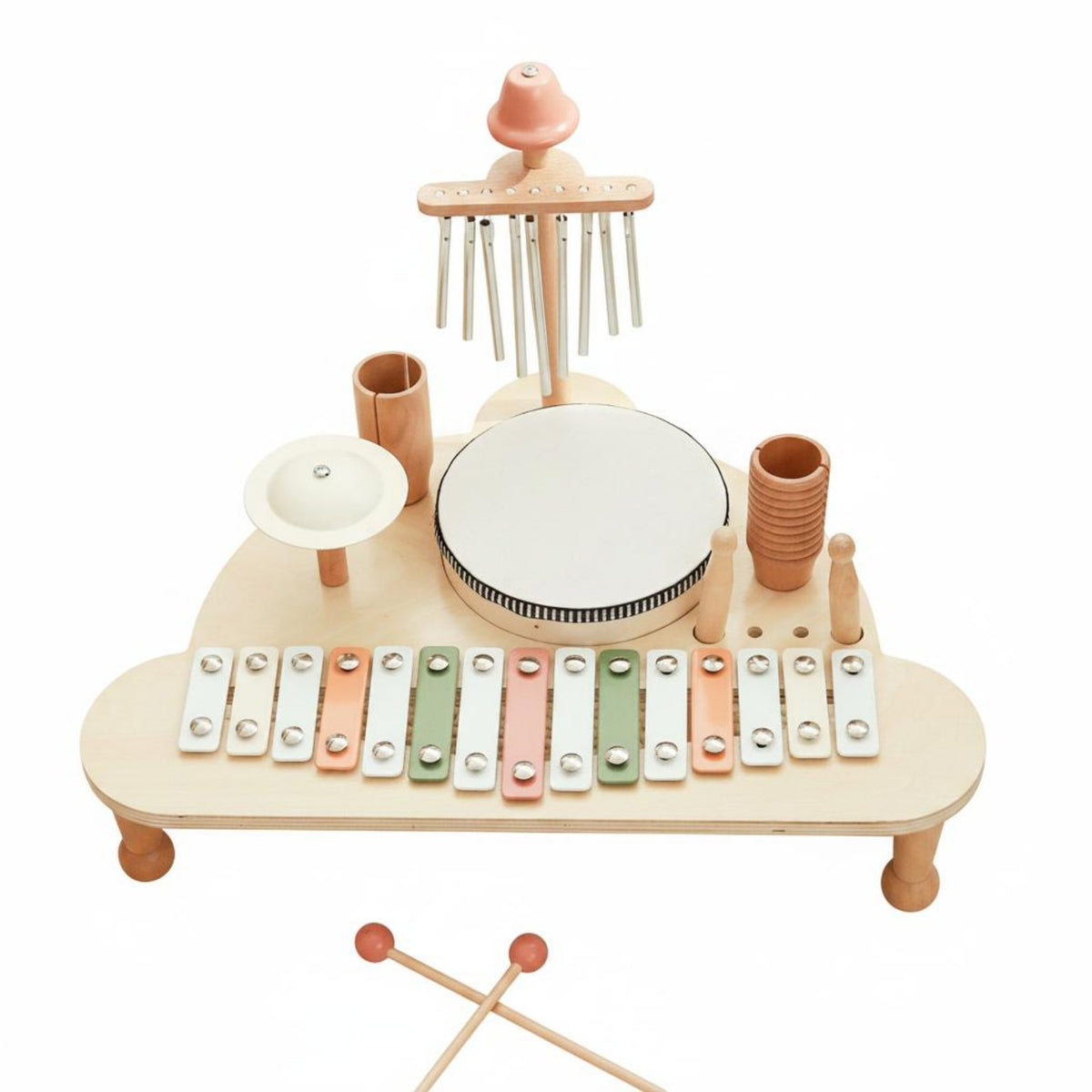 Hand-Eye Coordination Multifunction Percussion Toy Portable Wooden Xylophone Table Early Learning Baby Music Hub CE Certified for Children, Toddlers, Home, Playroom
