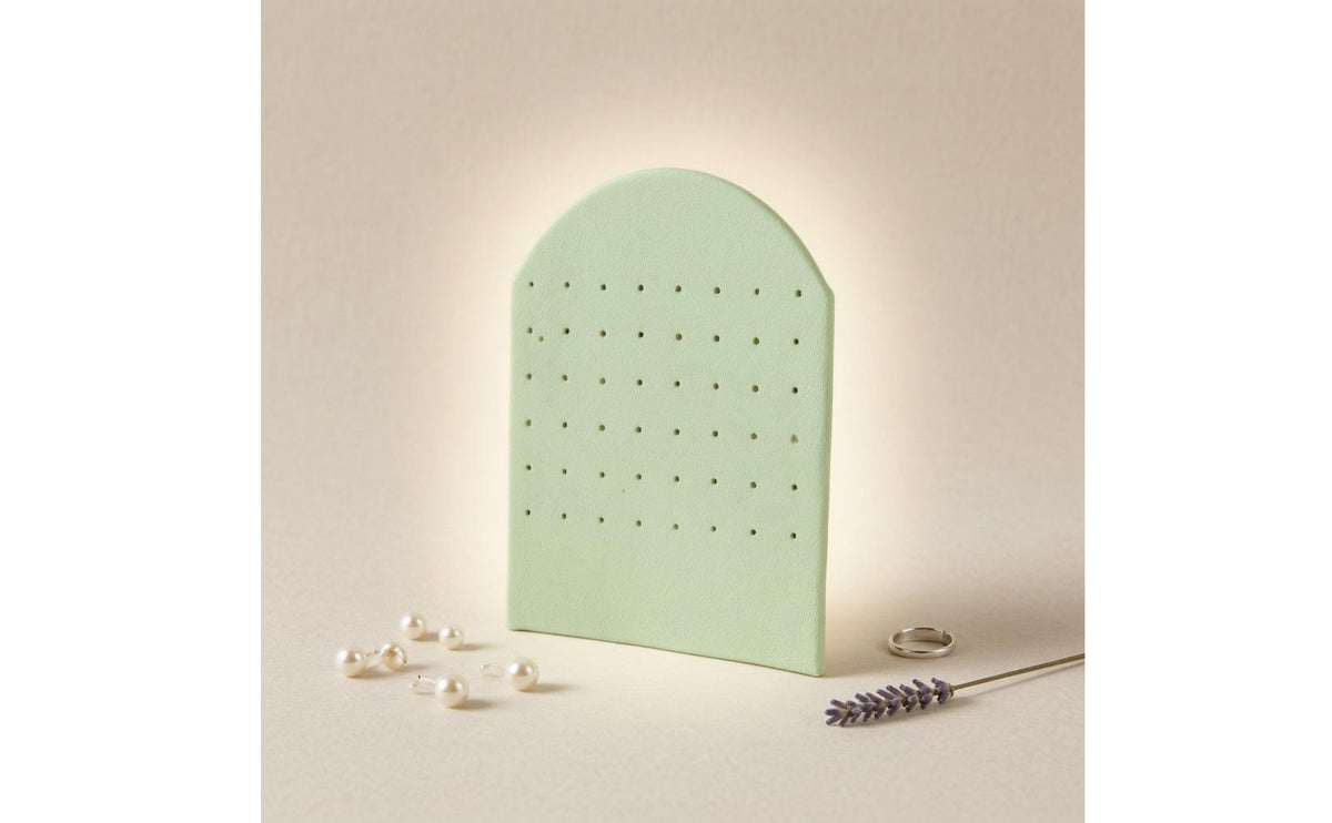 Matte 48-Hole Earring Stand Textured Tabletop Earring Holder Upright Jewelry Tree Stand Arch Design