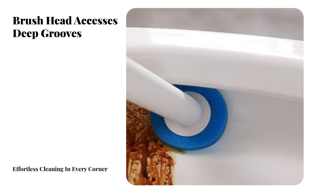 Toilet Brush Set Flexible Head Wall Mounted Toilet Bowl Cleaner Scratch for Washroom