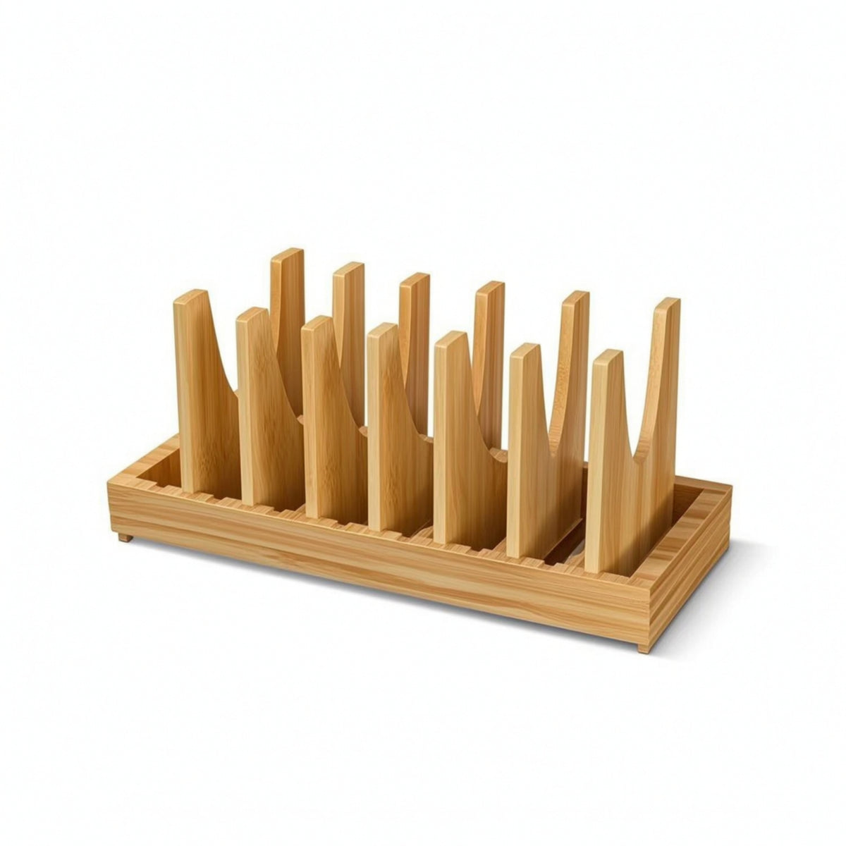 Plate and Lid Organizer Space-Saving Dish Rack with Divider Panels Upright