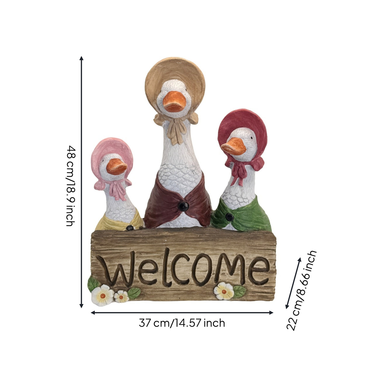 Duck Welcome Sign Cottagecore Welcome Plaque with Ducks Decorative Wooden Plaque for Gardeners, Front Door