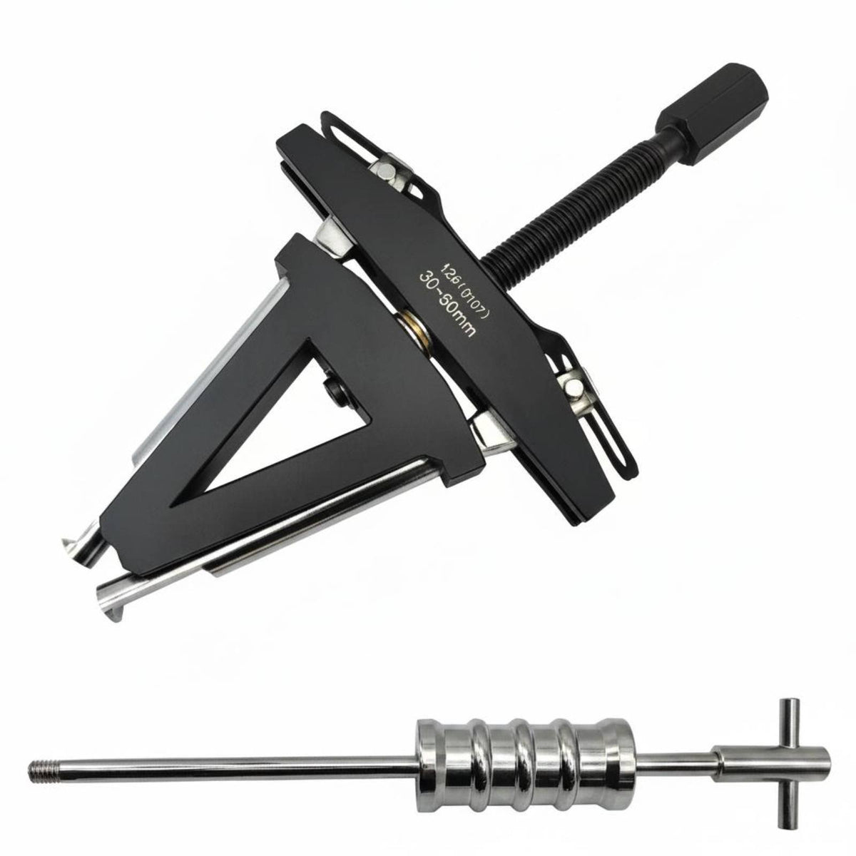 Chrome Molybdenum Steel Grippers Motorcycle Steering Bearing Puller Adjustable 30-60mm Steering Stem Bearing Race Puller for Repair Shop