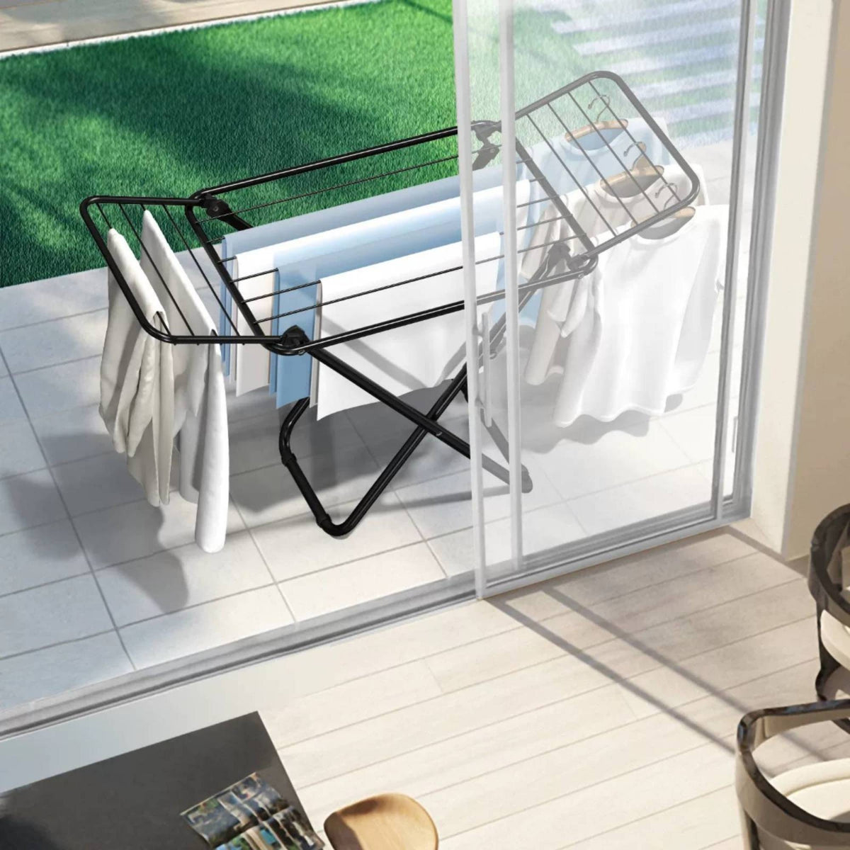 Folding Clothes Drying Rack Foldable Clothes Drying Rack Freestanding for Apartment Dwellers, Balcony, Small Areas