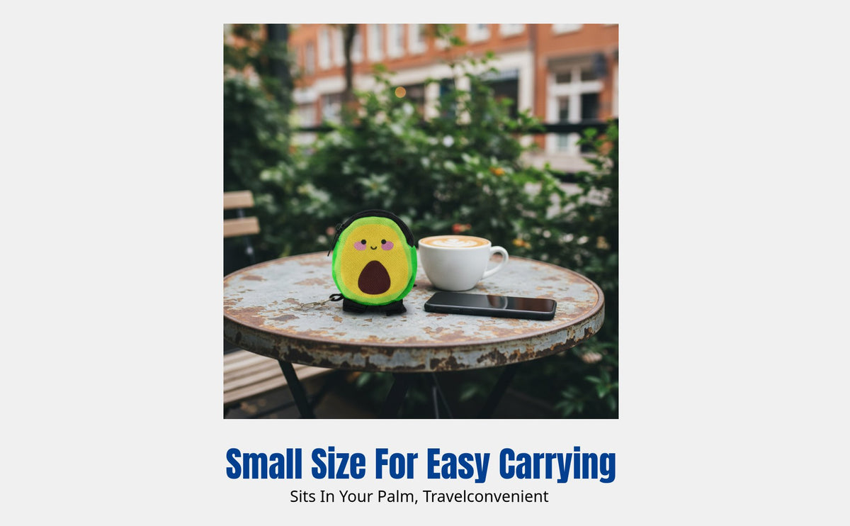 Cartoon Fruit Pet Waste Bag Holder, Portable Pouch with Fastener, Multifunctional Storage, Avocado, Watermelon, Coin Purse