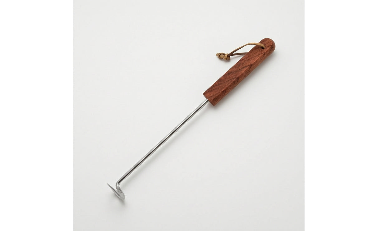 Stainless Steel Meat Hook Rust-Resistant Barbecue Hook Easy to Clean Flipper with Wooden Handle Heavy Duty for Grill Masters