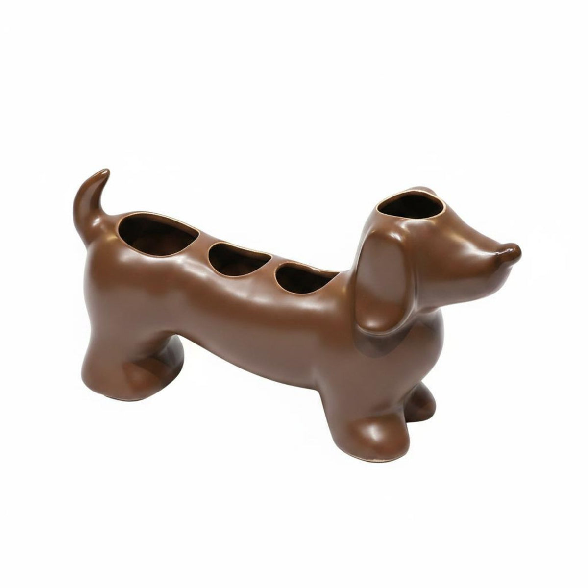 Ceramic Dog Toothbrush Stand Cute Design Dachshund Washroom Organizer Space Saving for Vanity Countertop