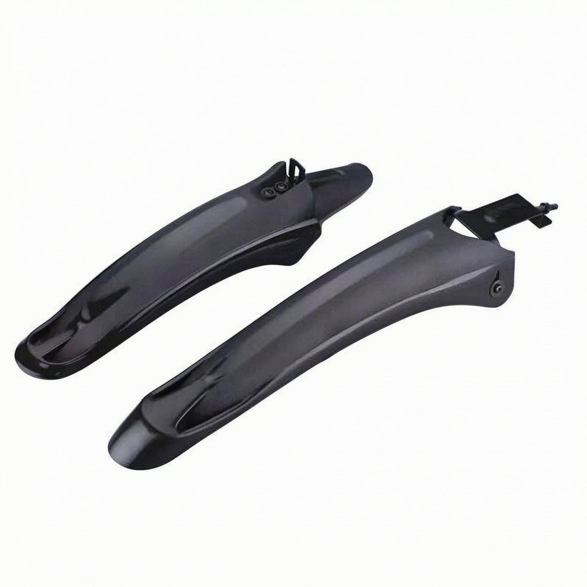 2 Pieces Black Front and Rear Mudguards Plastic Mountain Bike Mudguards Curved Front Rear Bike Fenders Streamlined