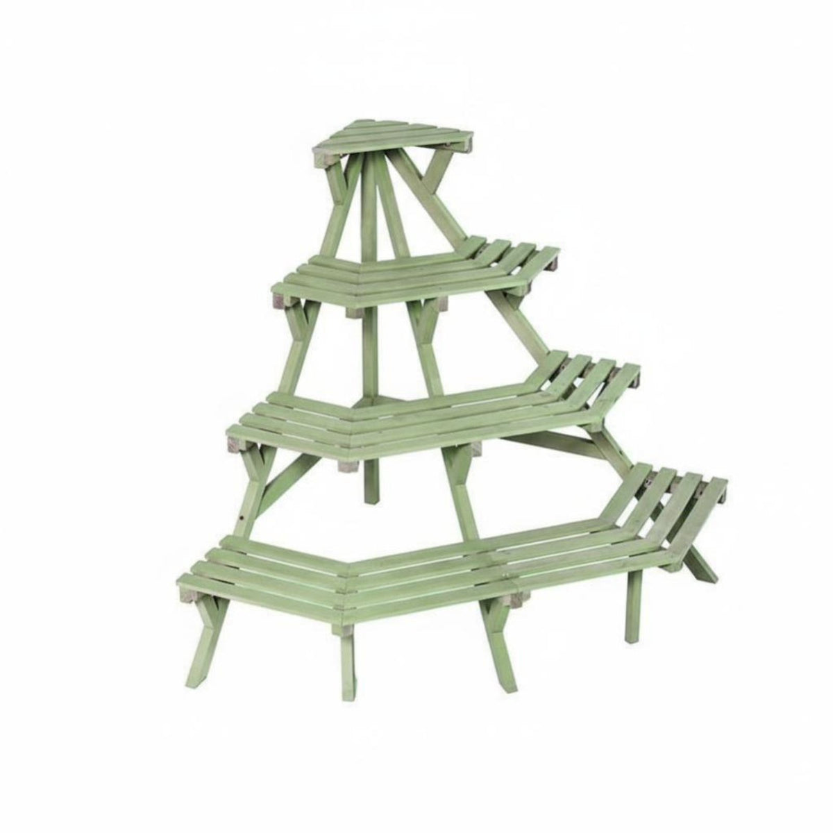 Space Saving Multi-Level Corner Rack Sturdy Structure Tiered Corner Stand Easy Assembly Display Shelf Heavy Duty for Apartment Dwellers, Decor Enthusiasts, Balcony, Small Areas, Living Room, Sunroom