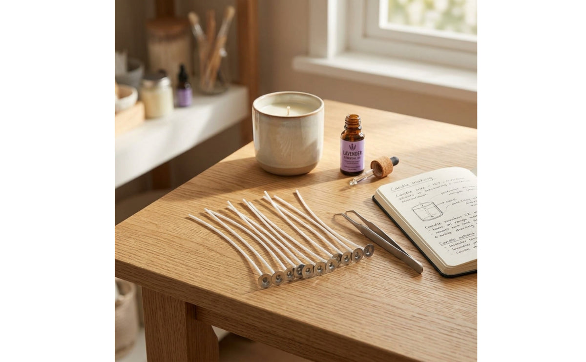 Smokeless Candle Wick Crackling Sound Cotton Candle Wick Easy to Use Wood Wicks Kit Biodegradable for Crafters, Beginners