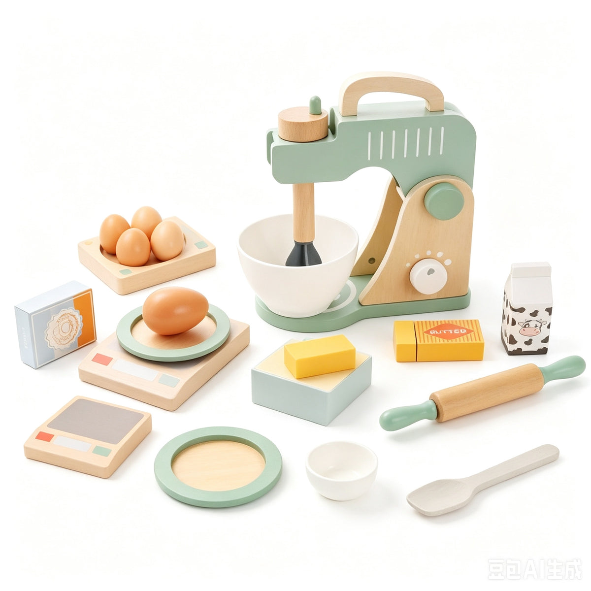 Nordic Wooden Pretend Play Tea Set for Kids