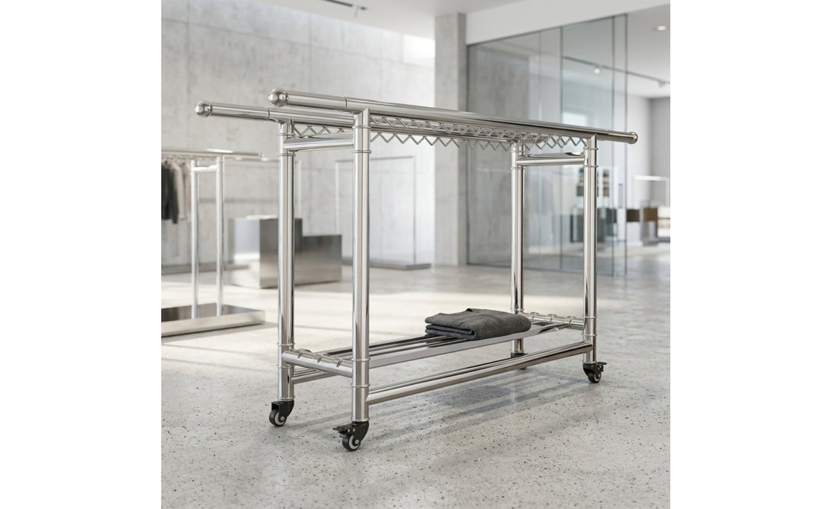 Adjustable Double Rod Drying Rack Expandable Double-Rod Drying Rack Space-Saving Furniture Portable for Balcony