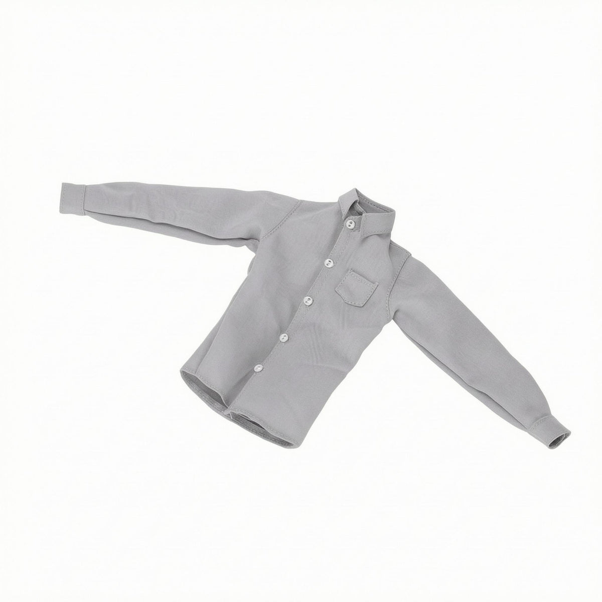 Long Sleeve 1/6 Scale Shirt Button-Front Male Doll Shirt Collared Tailored Design